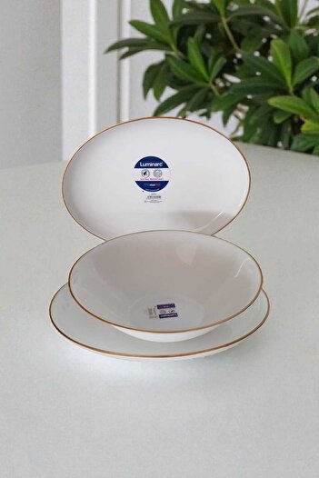 Luminarc 3-Piece Gilded Service Set White
