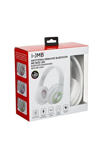 divendi-ro Căști audio pliabile, cu lumini LED, microfon, albe
