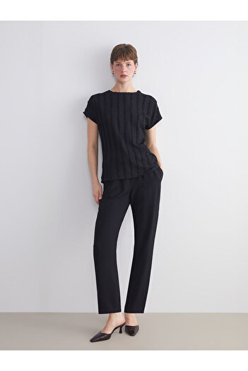 LC Waikiki Black Elastic Waist Women's Trousers