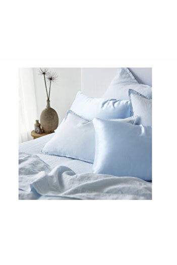 WaltStore Fata de perna din matase naturala, Melegim® 50x70, Mulberry Silk, Baby Blue