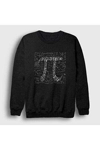 Presmono Hanorac unisex negru tablă Pi număr cadou matematică 567041tt