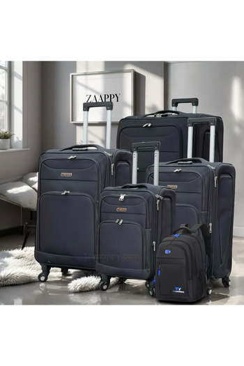 ZAAPPY Soft Material (20/24/28/32 Inch) Luggage - Stylish Backpack Combo, Blue