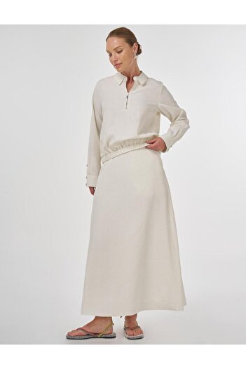 Kayra Seersucker Skirt Suit Ka Ky-B25-76015 - Ecru
