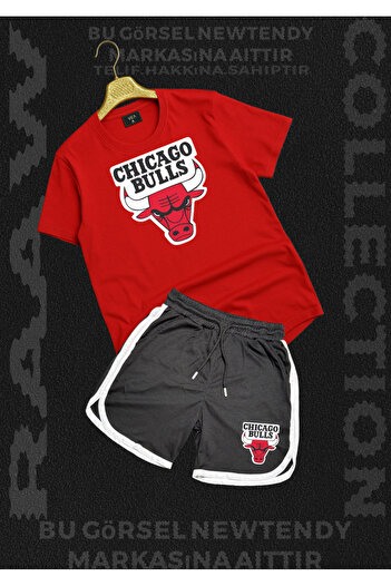 Minikelya Chigago Bulls Summer T-Shirt and Basket Shorts 2 Fan Combination Set