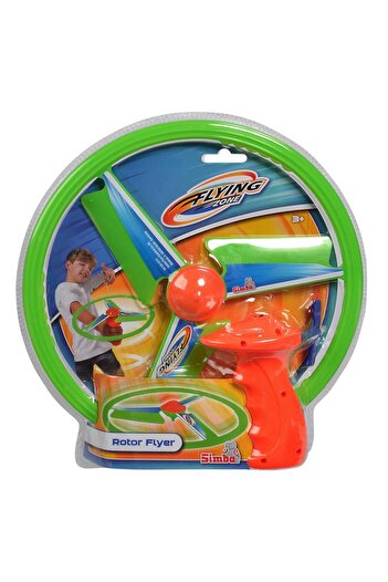 Simba Jucarie interactiva exterior copii, Rotor Flyer, elice zburatoare, verde/portocaliu, 4+ ani