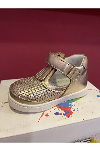 Bebek Sanbe 305 N 6104 Leather First Step Shoes Gold