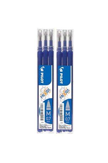 Pilot Set 6 rezerve pentru stilou, compatibil cu Frixion Ball/Frixion Clicker, 0,7 mm, albastru