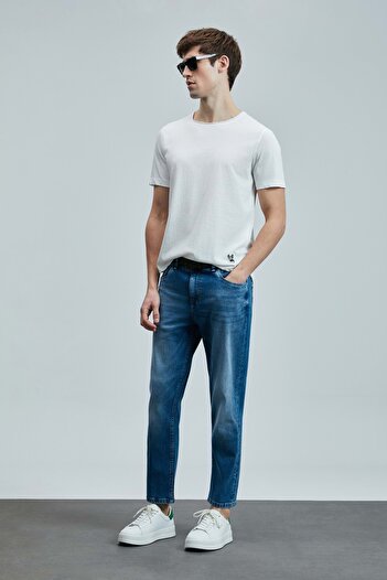 Lufian 111020259 Junya Ανδρικό Basic T-Shirt Ανδρικό T-Shirt ΛΕΥΚΟ