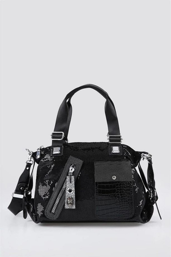 meSga butik Merli Black Skin Shoulder Bag