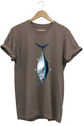 WİDİ Μπλουζάκι Unisex με σχέδιο Fishing Fishing Tuna Fish με στάμπα 100% βαμβάκι