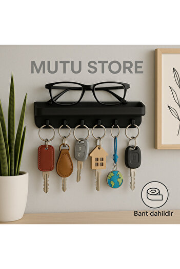 Mutu Store Key Chain Hanger Wall Shelf Plastic Doorway Hall Key Hanger and Glasses Storage Space