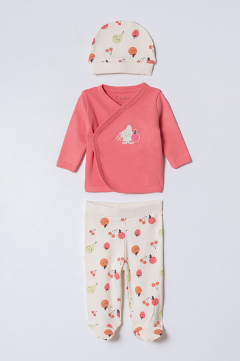 Minibess Girls & Boys Long Sleeve 3-Piece Bodysuit Set
