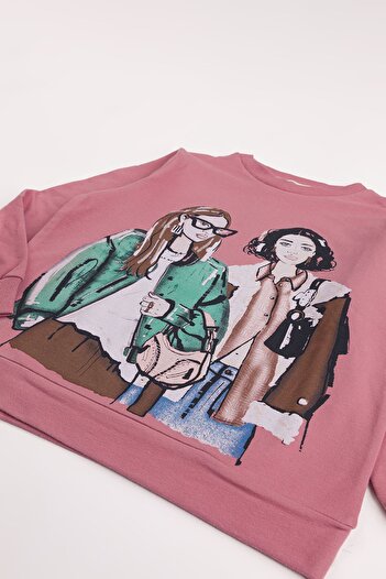 Harika KIDS Girl's Medium Thickness Printed 2-Pack Sweatshirt