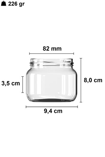 Afracam 400 Ml Kavanoz Metal Gold Konserve Kapaklı 400 Cc Şeffaf Magnolya Cam Kavanoz 6 Adet