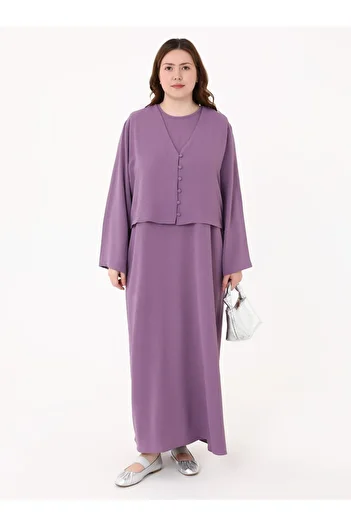 ALİA Aerobin Shirt&Clothes Large Size Double Suit- Purple -