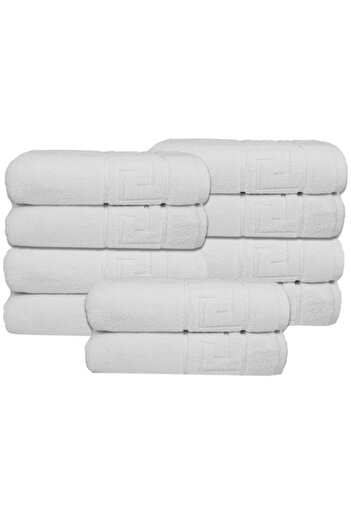 rotop Set 10 towels 50x90 cm Greek Gecor, 500 GSM, 100% cotton, white