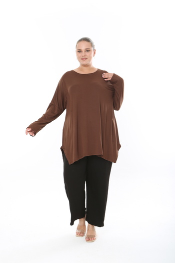 MODA LİZZA Women's Lycra Viscose Fabric Large Size Tunic One Size Bust Size 150 cm
