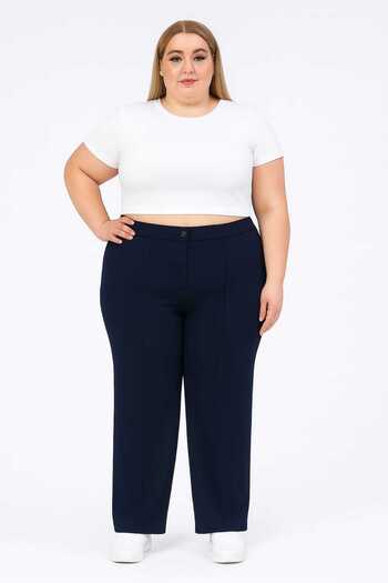 Maison La Femme Women's plus size pants piped palazzo