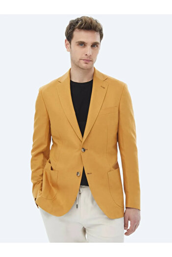 Kip Safran Plain Modern Fit Linen Blend Jacket