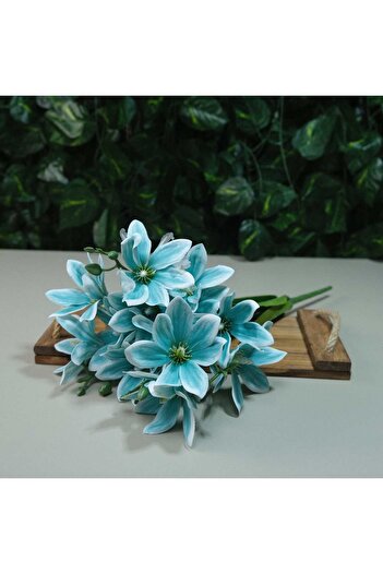 Kanguroom Mazăre de magnolie cu textura reală, 5 ramuri, 47 cm, buchet de magnolie umedă albastră