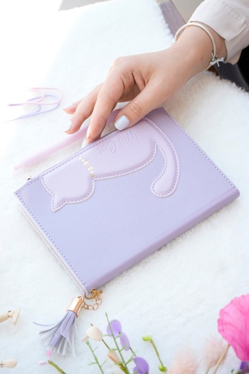 Victoria's Journals Zippered with Pocket. Notebook with Snap Vegan Cover 13X18 Cm.100 Gr. Striped