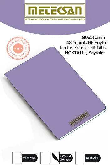 Meteksan 9X14 cm Size Pocket Notepad Ivory Paper Textured Cardboard Cover Thread Stitching
