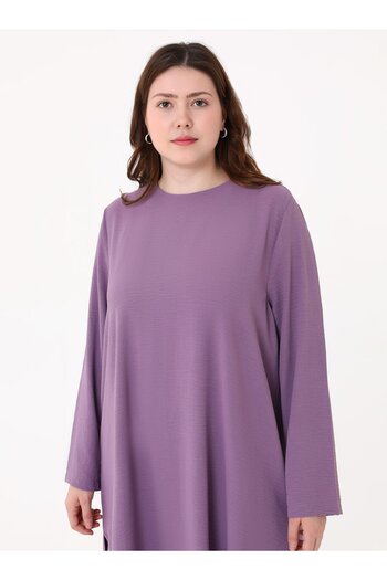 ALİA Aerobin Basic Tunic&Pants Plus Size Double Set - Purple -