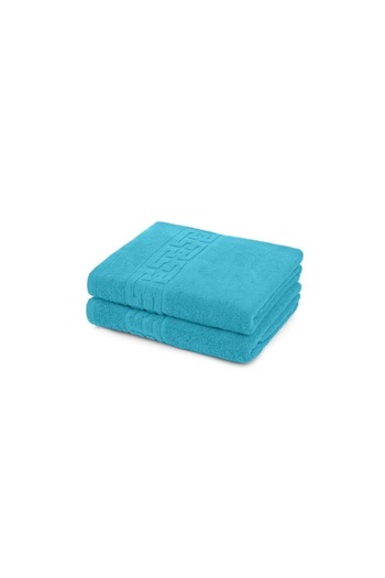 E EFRALL Set 3 face towels, 550g, hotel-style, Greek model - turquoise 50 x 90 cm