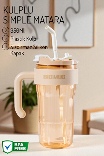 Nandy Home Simple Flask with Handle – Leakproof Silicone Lid, 950ml.