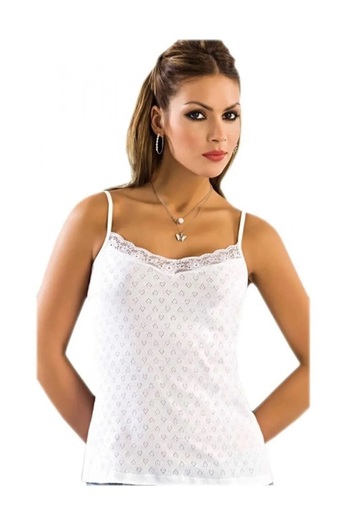 Anıt 5 Pieces Women's Jacquard Lace Rope Strap Tank Top 100% Cotton