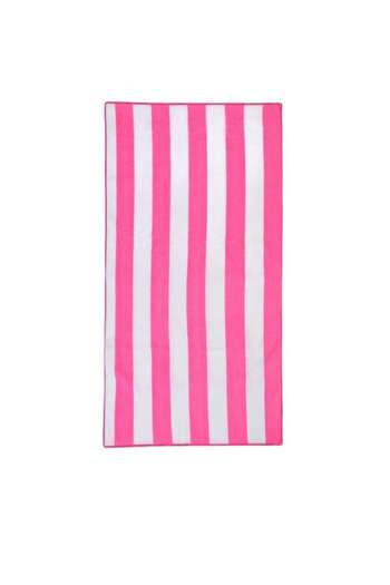 Diakakic Beach Towel, Microfiber, Stripes, White/Pink, 75x150 cm