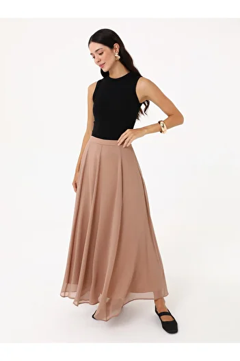 Refka Chiffon Skirt - Milky Coffee -