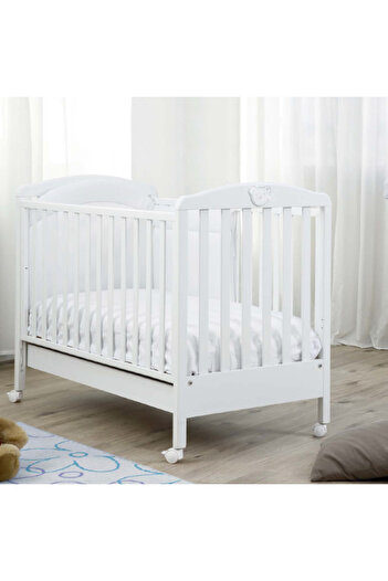 Raffaello Solid wood baby cot, with drawer, wheels, adjustable on the mattress, Mio Faccetta, 127x63 cm