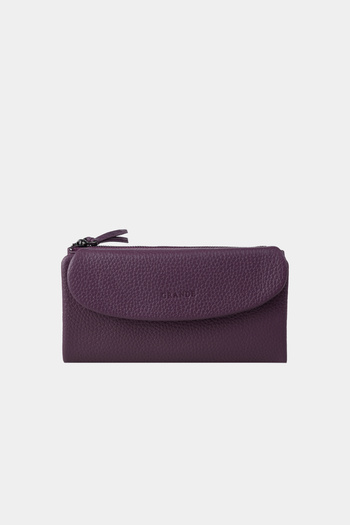 Grande Women's Genuine Leather Multi-Eye Wallet Plum