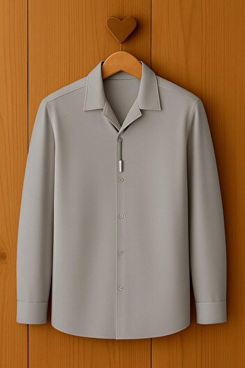 LUPERCUS Men's Gray Shirt Long Sleeve Comfortable and Stylish Design