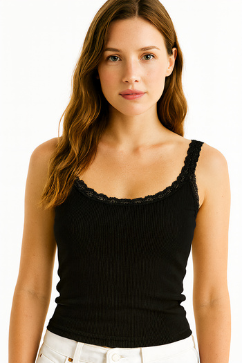 HNX Women's Camisole Lace Tank Top – Modal Cotton Blend, Stretchy and Breathable Fabric