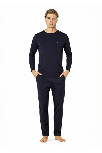 Pierre Cardin Men's New Season Long Sleeve Solid Home Wear Cotton Pajama Set Ch.Pc.6.100.C0