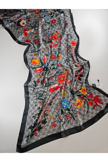 Webinay Home Flower Theme g Pattern Voile Silk Silk Scarf Hijab