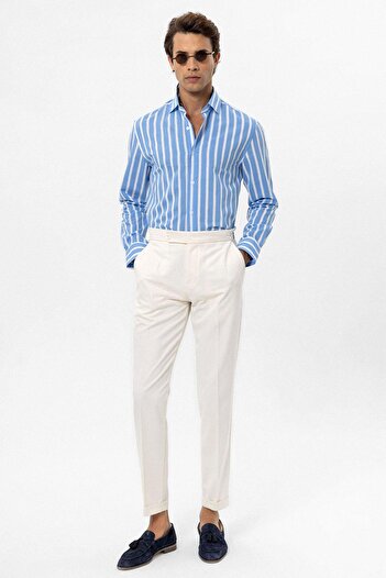 Antioch Blue Slim Fit Striped Men's Shirt