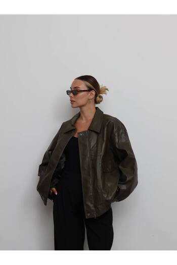 D'RECCY ΓΥΝΑΙΚΕΙΟ ΑΝΔΡΙΚΟ OVERSIZE BOMBER ΛΕΠΤΟ ΔΕΡΜΑΤΙΝΟ ΜΠΟΥΜΠΕΡΤ