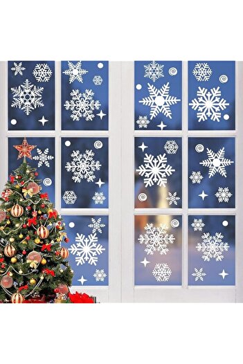 Generic Silk Route Christmas Snowflake Window Stickers 162-Pieces