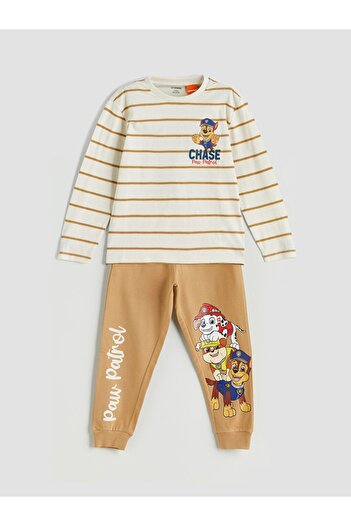LC Waikiki LCW baby YENİ SEZON Bisiklet Yaka Paw Patrol Baskılı Erkek Bebek Sweatshirt Ve Eşofman Alt 2'li