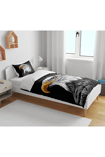 Erays Home Black Eagle 3D Printed Single Duvet Cover Set Without Sheets Fan Duvet Cover Set