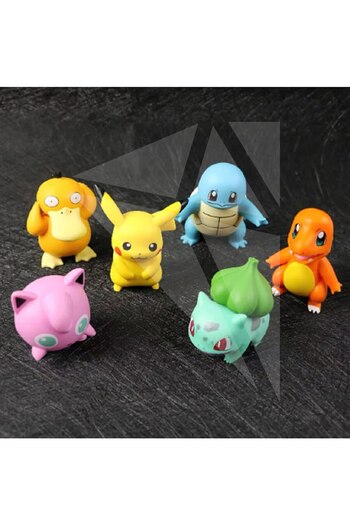 FG KONNİCHİWA Copy - Pokemon Set Pikachu Charmander Psyduck Squirtle Jigglypuff Bulbasaur Collectible Item 6 Pcs