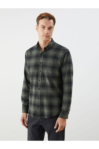 LC Waikiki Sparkling Selections from Shining Store |   Regular Fit Long Sleeve Plaid Poplin Men's Shirt
