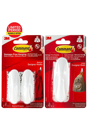 3M Command Season Promo Large + Medium Designer Hook Pack (2 Pc.)