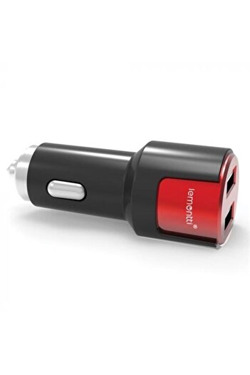 lemontti LEMONTTI car phone charger, 3.1 A, Qualcomm 3.0, dual USB Type-C, black-red, model