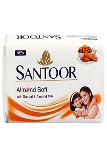 santoor Soap White Sandal & Almond Milk 125 g for Soft Glowing Skin with Natural Moisturizers
