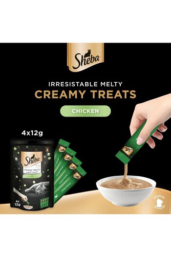 SHEBA Creamy Treat Cat Food Chicken Flavour 48 gTasty Smooth Treat for Happy Healthy Cats