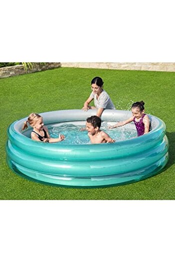 BESTWAY 6'7" X H21"/2.01M X H53Cm Big Metallic 3-Ring Pool